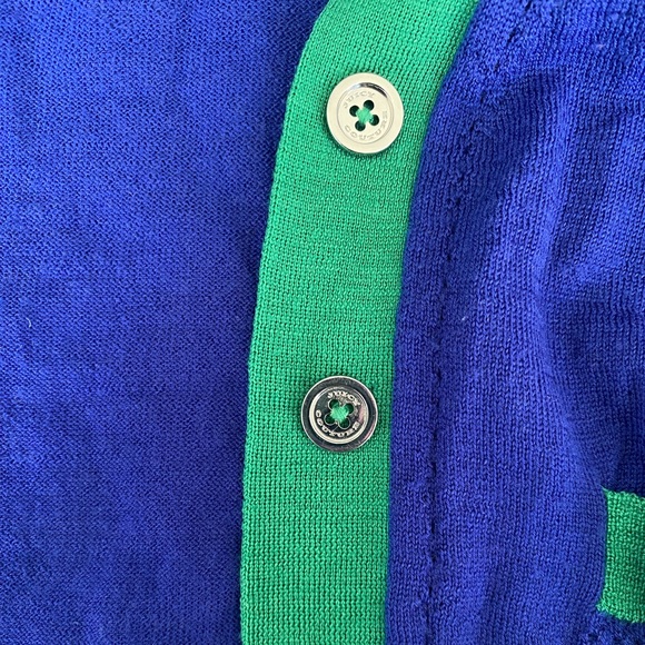 Juicy Couture Cropped Blue and Green Cardigan Size L but can fit S/M - Picture 4 of 4